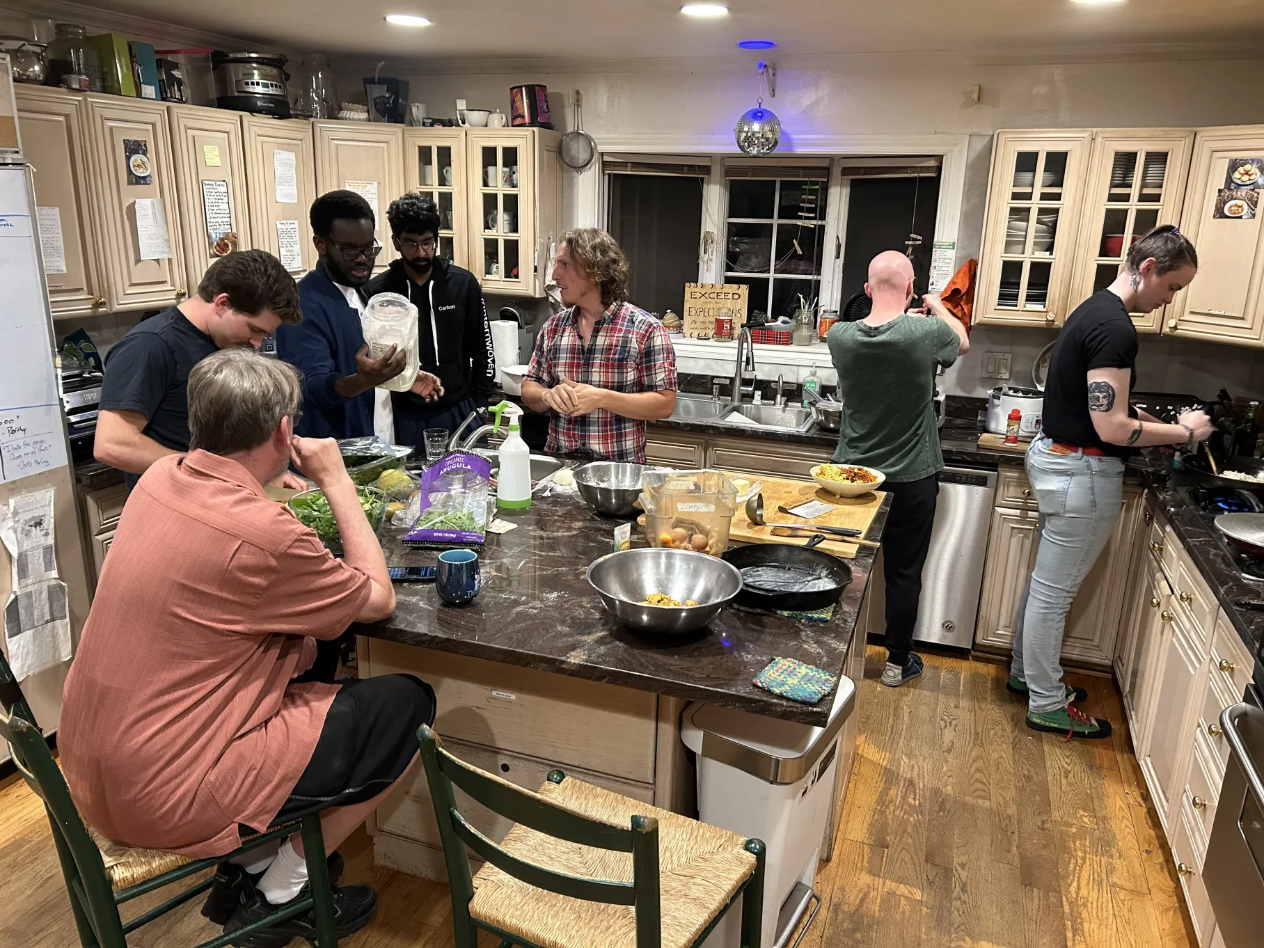 Family dinner at McMansion